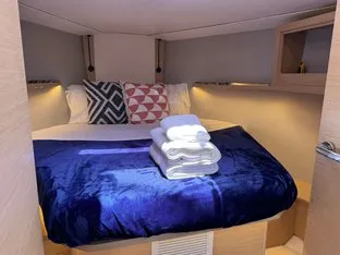 Cabin on Island Girl, a Dufour 37 sailboat at Central Abaco, Bahamas