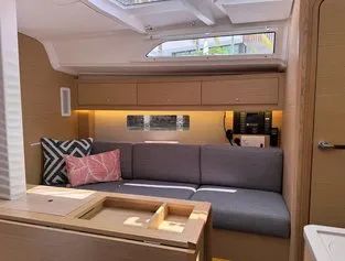 Salon of Island Girl, a Dufour 37 sailboat at Central Abaco, Bahamas