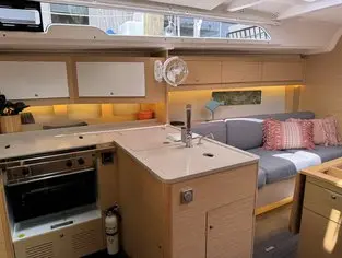 Galley of Island Girl, a Dufour 37 sailboat at Central Abaco, Bahamas