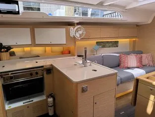 Galley of Island Girl, a Dufour 37 sailboat at Central Abaco, Bahamas
