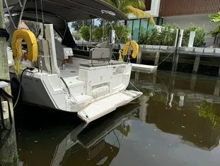 Deck of Island Girl, a Dufour 37 sailboat at Central Abaco, Bahamas