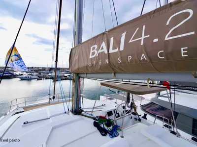 Deck of Ferdi - A/C, Generator, Water maker, a Bali 4.2 catamaran at Castellammare di Stabia, Italy