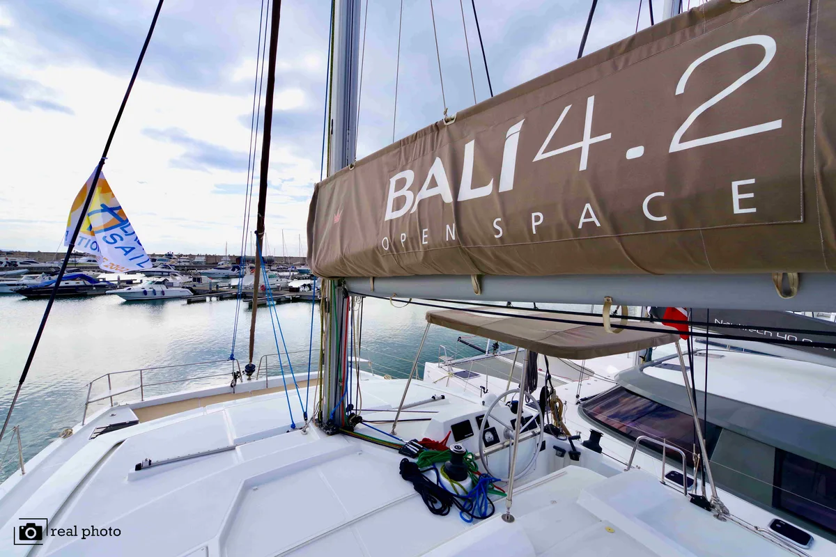 Deck of Ferdi - A/C, Generator, Water maker, a Bali 4.2 catamaran at Castellammare di Stabia, Italy