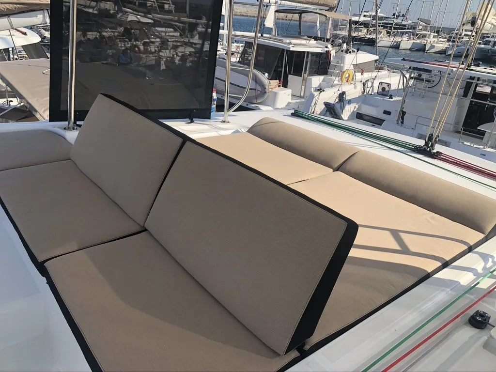 Deck of Seagal, a Lagoon 46 catamaran at Municipal Unit of Lefkada, Greece