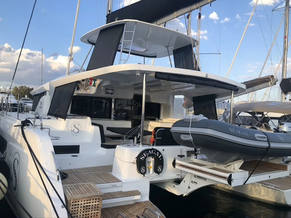Exterior view of Seagal, a Lagoon 46 catamaran at Municipal Unit of Lefkada, Greece
