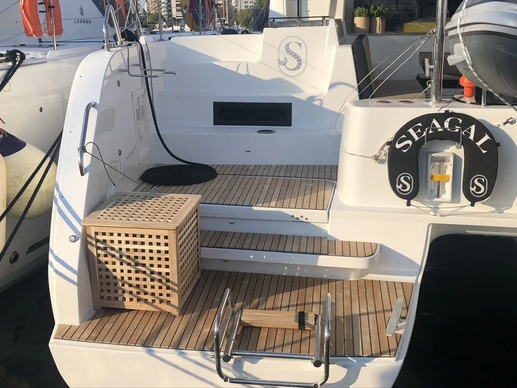 Exterior view of Seagal, a Lagoon 46 catamaran at Municipal Unit of Lefkada, Greece