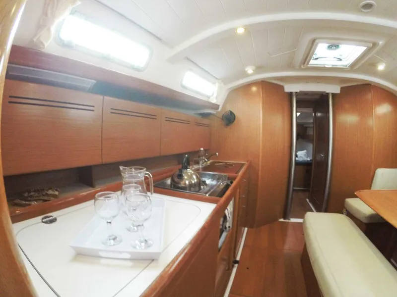 Galley of Zephyros, a Beneteau Cyclades 43.4 sailboat at Municipal Unit of Lefkada, Greece