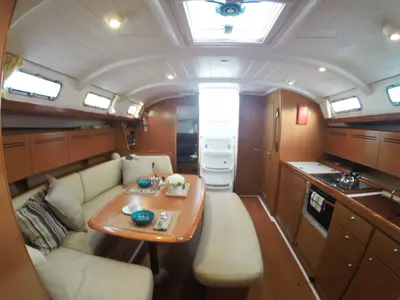 Salon of Zephyros, a Beneteau Cyclades 43.4 sailboat at Municipal Unit of Lefkada, Greece
