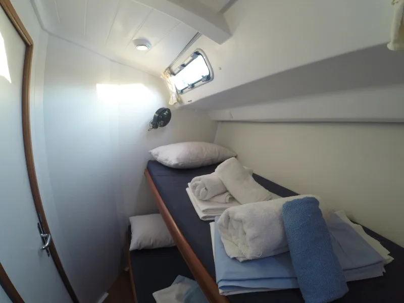 Cabin on Zephyros, a Beneteau Cyclades 43.4 sailboat at Municipal Unit of Lefkada, Greece