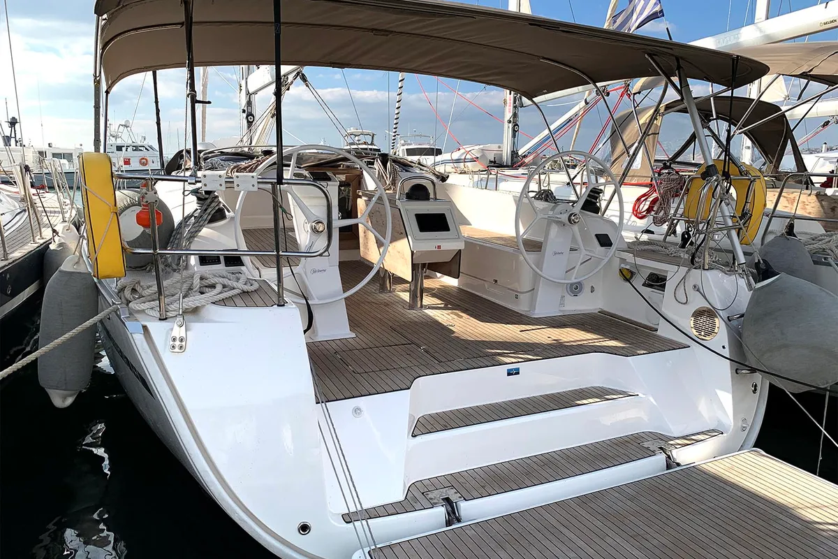 Oceanos, a Bavaria Cruiser 46 sailboat at Lavrion, Greece
