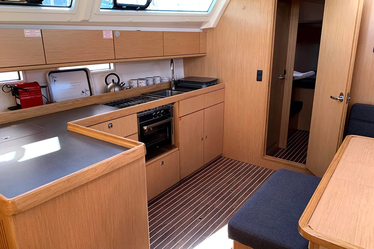 Oceanos, a Bavaria Cruiser 46 sailboat at Lavrion, Greece