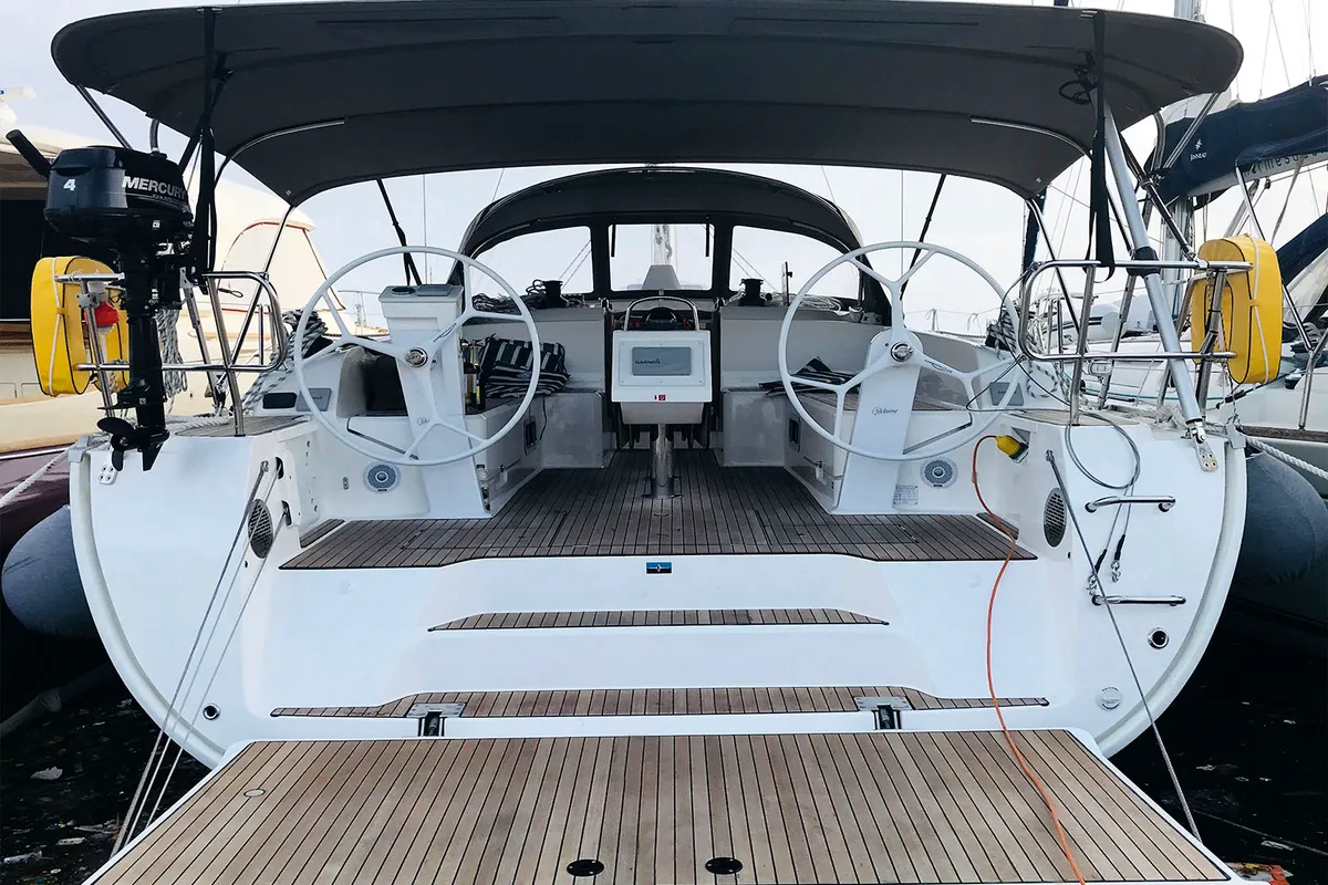Oceanos, a Bavaria Cruiser 46 sailboat at Lavrion, Greece