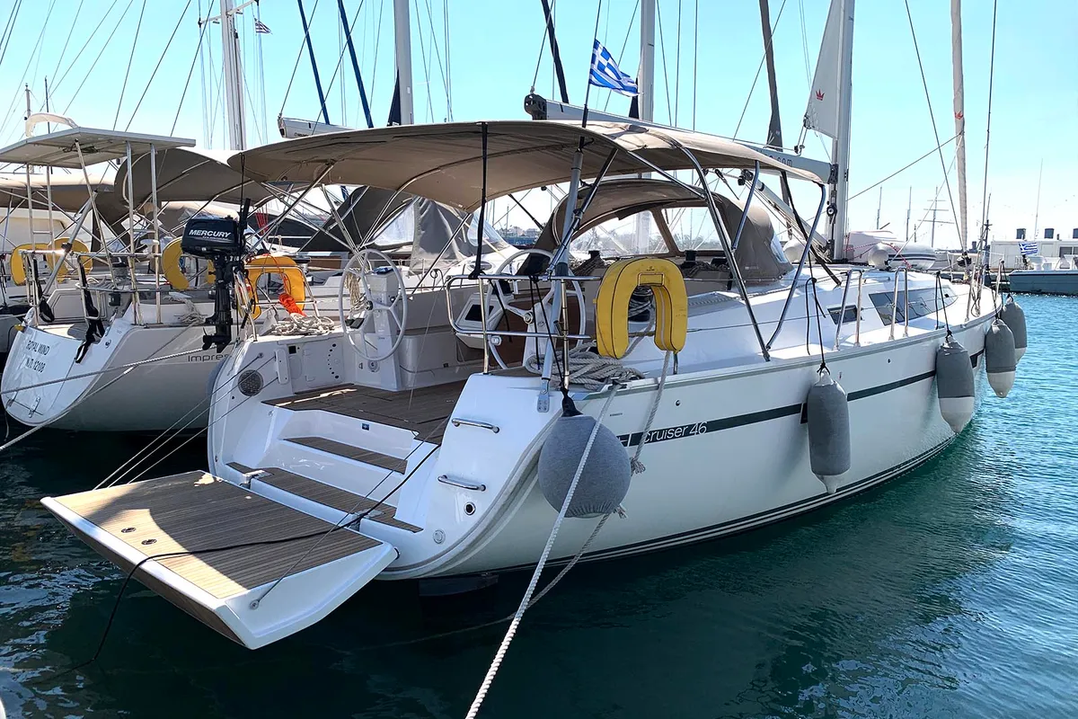 Oceanos, a Bavaria Cruiser 46 sailboat at Lavrion, Greece