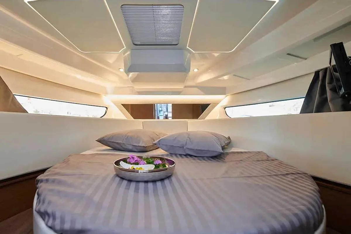 Cabin on TG, a Jeanneau Merry Fisher 1095 FLY motorboat at Grad Trogir, Croatia