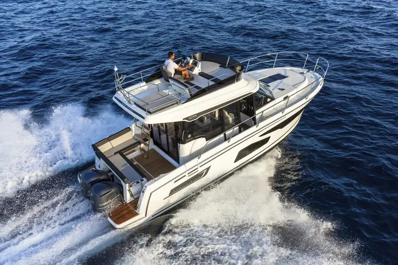 Exterior view of TG, a Jeanneau Merry Fisher 1095 FLY motorboat at Grad Trogir, Croatia