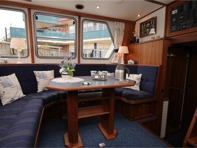 Salon of Elaine, a De Drait Kotterjacht 10.7 GL motorboat at Woudsend, Netherlands