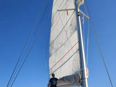 Beyond, a Fountaine Pajot Aura 51 catamaran at Kingstown, Saint Vincent and the Grenadines