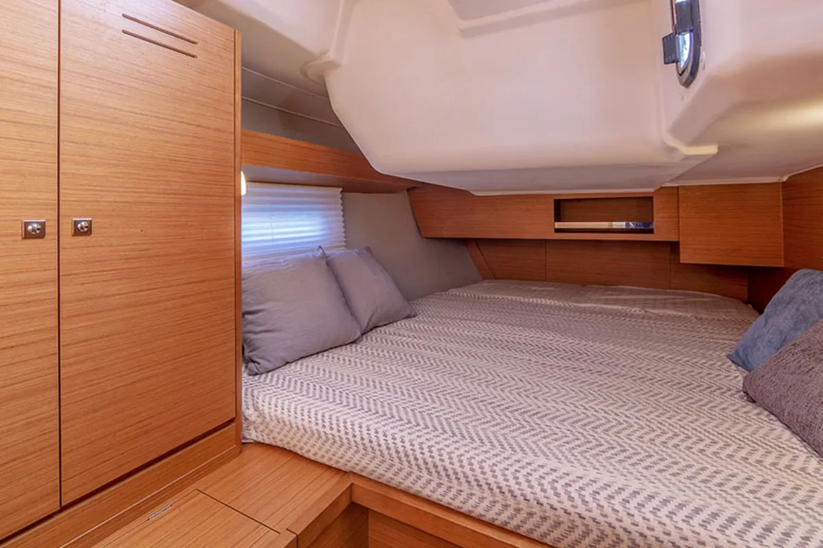 Cabin on Calypso, a Dufour 430 sailboat at Municipal Unit of Rhodes, Greece