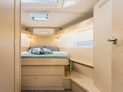 Cabin on Calypso, a Dufour 430 sailboat at Municipal Unit of Rhodes, Greece