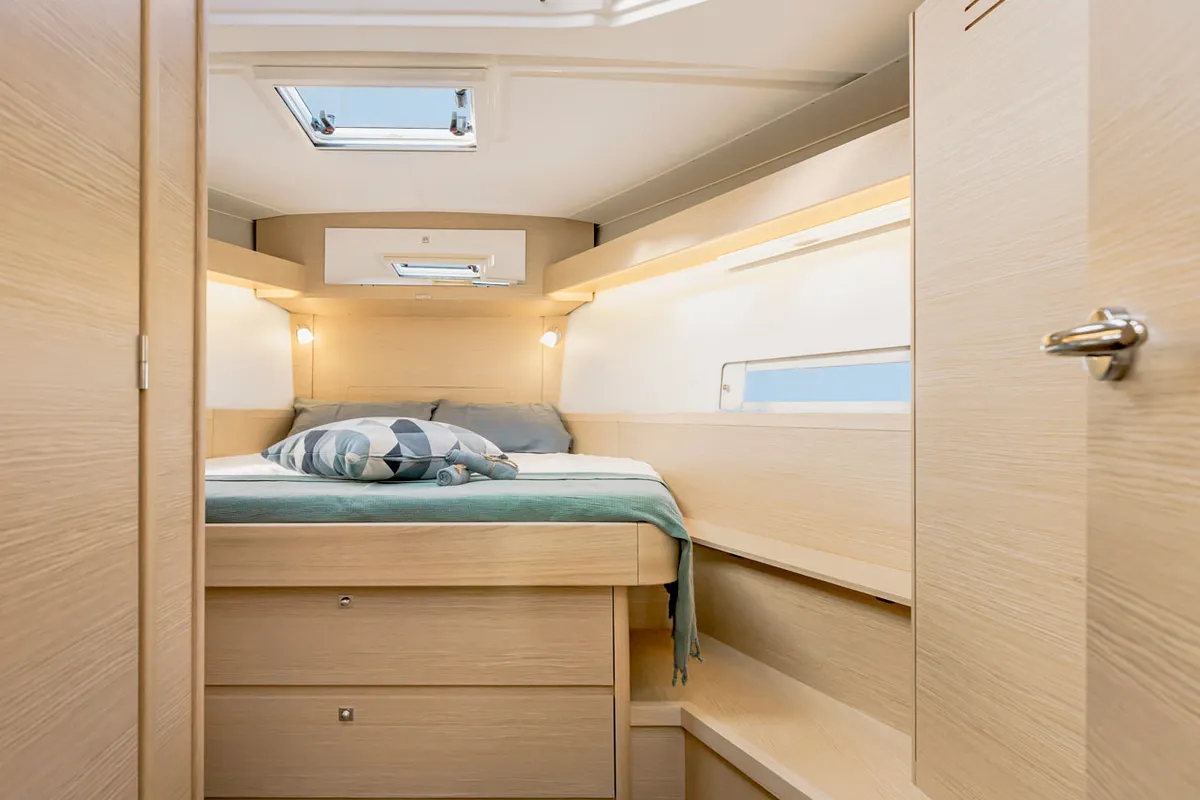 Cabin on Calypso, a Dufour 430 sailboat at Municipal Unit of Rhodes, Greece