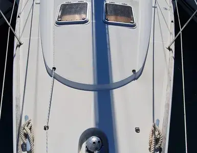 Deck of Sunflower, a Jeanneau Sun Odyssey 45 sailboat at Athens, Greece