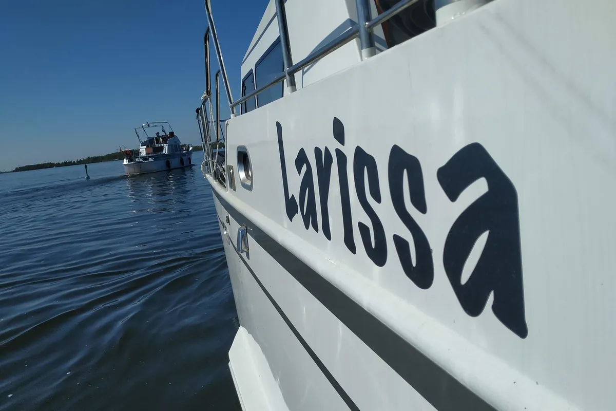 Larissa, a Gulet Merenpoort 1100s motorboat at Heukelum, Netherlands