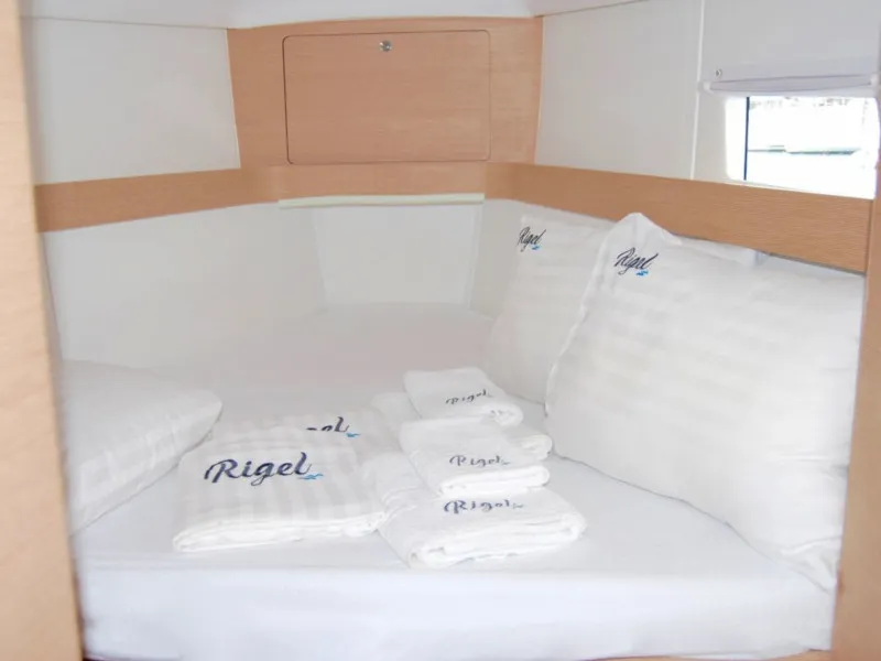 Cabin on Rigel (Electric Heads, Inverter), a Elan Impression 45 sailboat at Athens, Greece