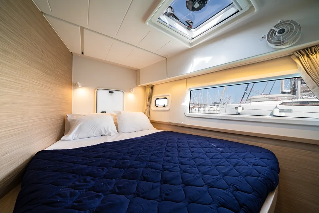Cabin on Celena V, a Lagoon 42 catamaran at Benitses, Greece