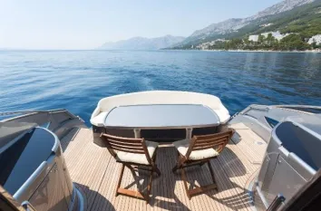 Deck of Silver Arrow, a Pearl Sea Yachts d.o.o. Pearlsea 56 Coupe motor yacht at Split, Croatia