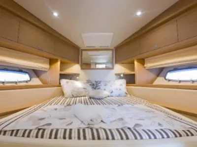 Cabin on Silver Arrow, a Pearl Sea Yachts d.o.o. Pearlsea 56 Coupe motor yacht at Split, Croatia
