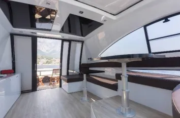 Salon of Silver Arrow, a Pearl Sea Yachts d.o.o. Pearlsea 56 Coupe motor yacht at Split, Croatia