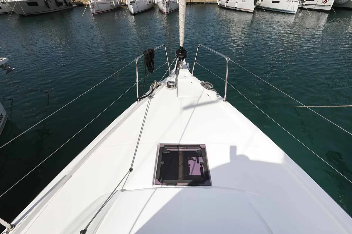 Deck of Moritz, a Beneteau Oceanis 40.1 ELECTRIC sailboat at Grad Biograd na Moru, Croatia