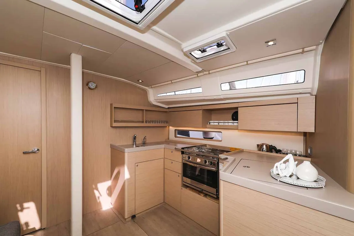 Galley of Moritz, a Beneteau Oceanis 40.1 ELECTRIC sailboat at Grad Biograd na Moru, Croatia