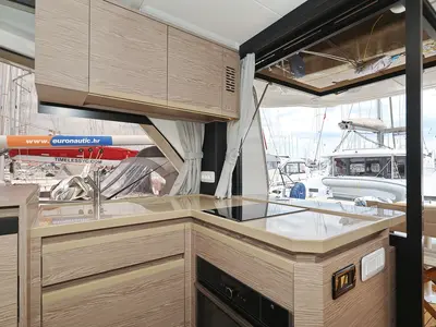 Galley of Chili, a Greenline 45 Fly motor yacht at Grad Biograd na Moru, Croatia