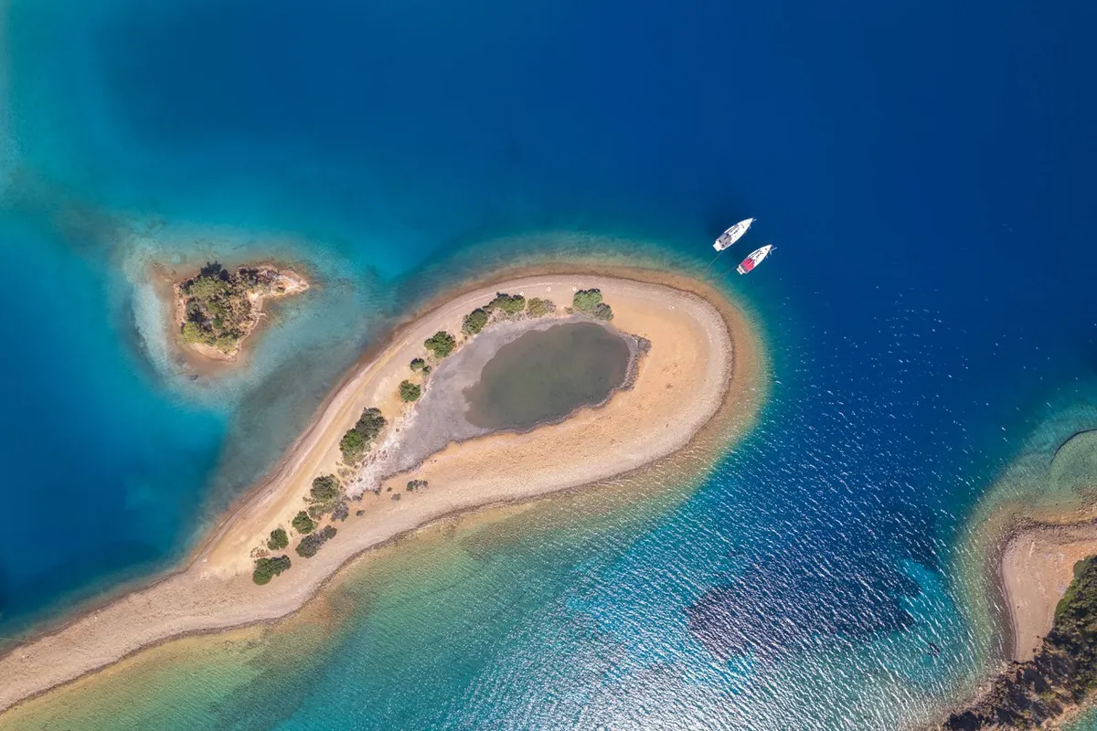 Exterior view of Jenga, a Bavaria Cruiser 46 sailboat at Fethiye, Turkey