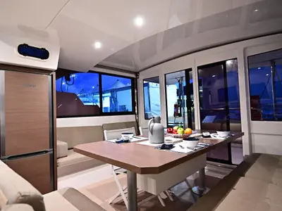 Galley of FREEDOM, a Bali Catspace catamaran at Salerno, Italy
