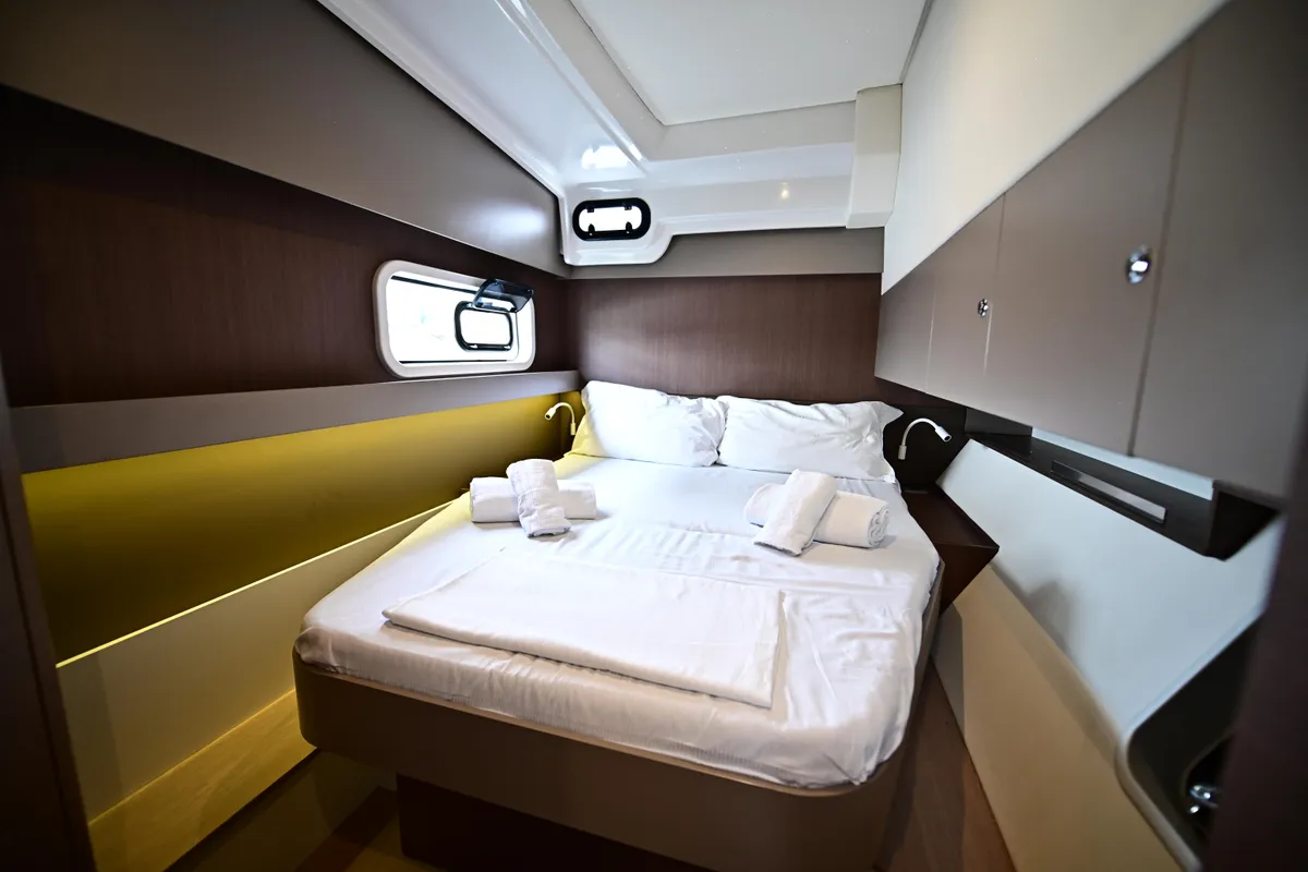 Cabin on FREEDOM, a Bali Catspace catamaran at Salerno, Italy