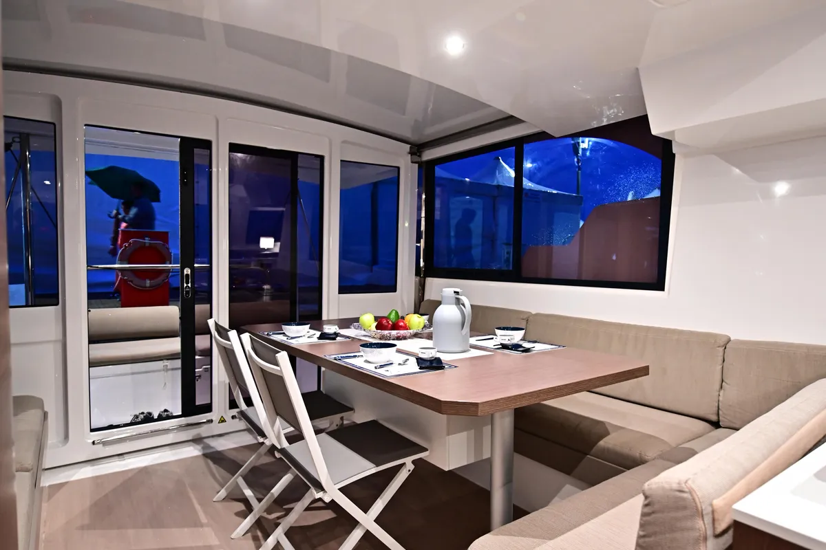 Exterior view of FREEDOM, a Bali Catspace catamaran at Salerno, Italy