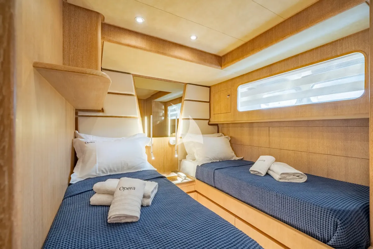 Cabin on Opera, a Gulet x-reuse motor yacht at Sami Municipal Unit, Greece
