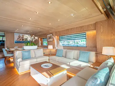 Salon of Opera, a Gulet x-reuse motor yacht at Sami Municipal Unit, Greece