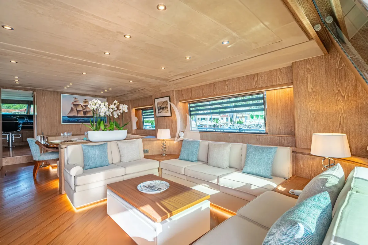 Salon of Opera, a Gulet x-reuse motor yacht at Sami Municipal Unit, Greece