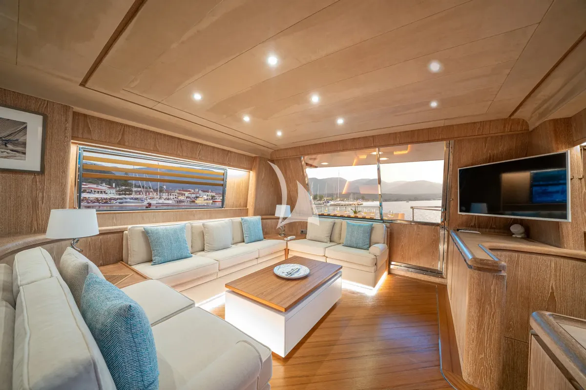 Salon of Opera, a Gulet x-reuse motor yacht at Sami Municipal Unit, Greece