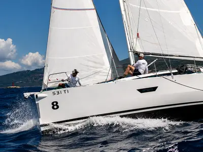 Paris, a Elan E4 sailboat at Betina, Croatia