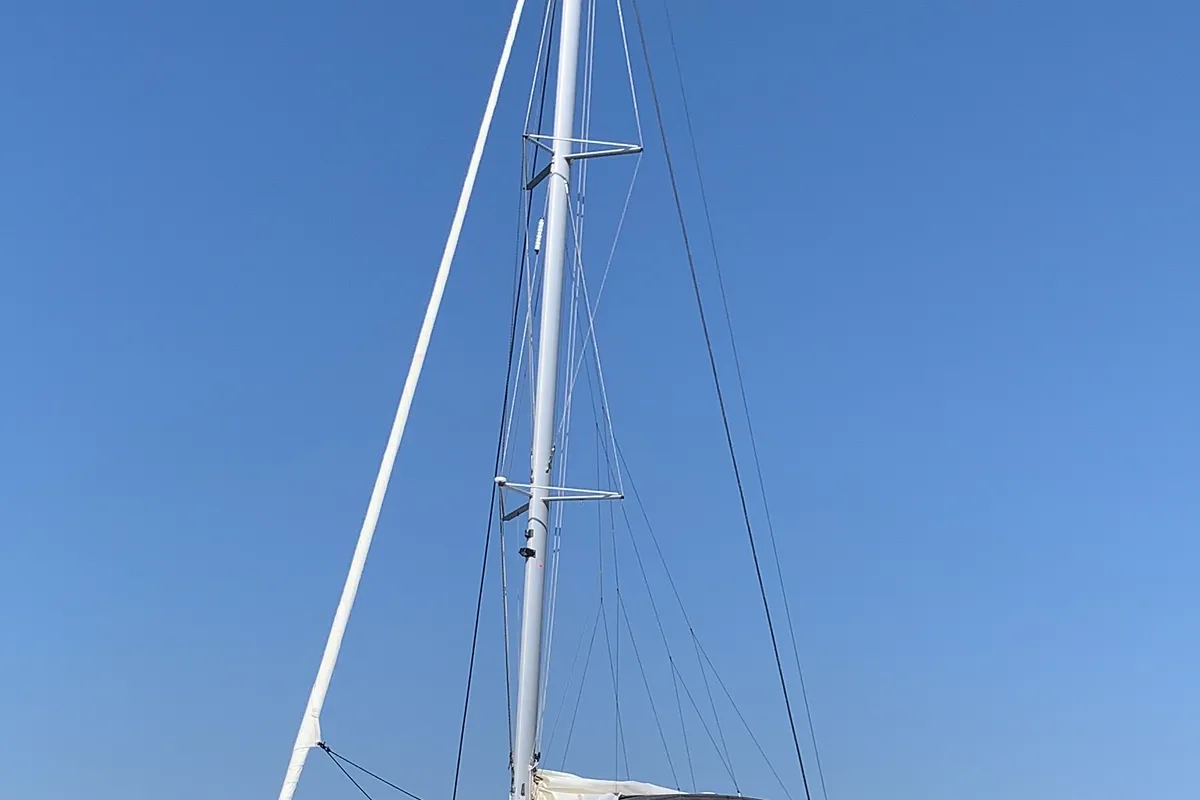 Lazuli, a Fountaine Pajot Elba 45 catamaran at Athens, Greece