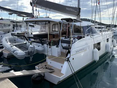 Deck of Negroni, a Nautitech 40 catamaran at Rogoznica, Croatia