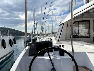 Salon of Negroni, a Nautitech 40 catamaran at Rogoznica, Croatia