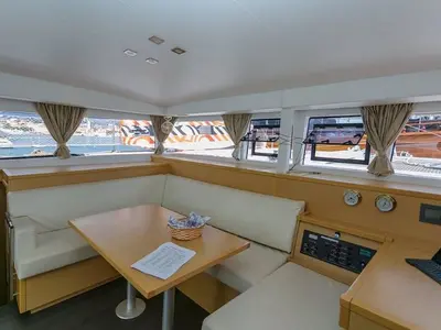 Salon of Ana, a Lagoon 400 S2 catamaran at Grad Kaštela, Croatia