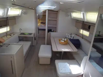Salon of Gwennili/Owners Version, a Beneteau Oceanis 46.1 sailboat at Athens, Greece