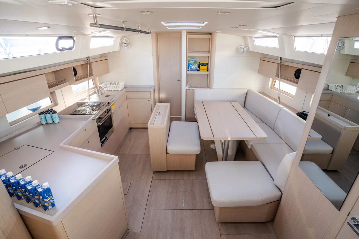 Exterior view of Persefone - Comfort line, a Beneteau Oceanis 46.1 sailboat at Olbia, Italy