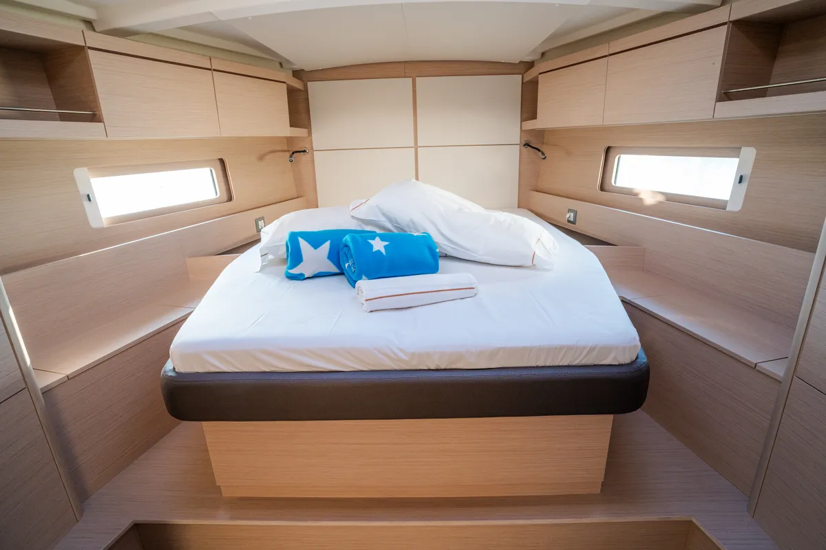 Cockpit of Persefone - Comfort line, a Beneteau Oceanis 46.1 sailboat at Olbia, Italy